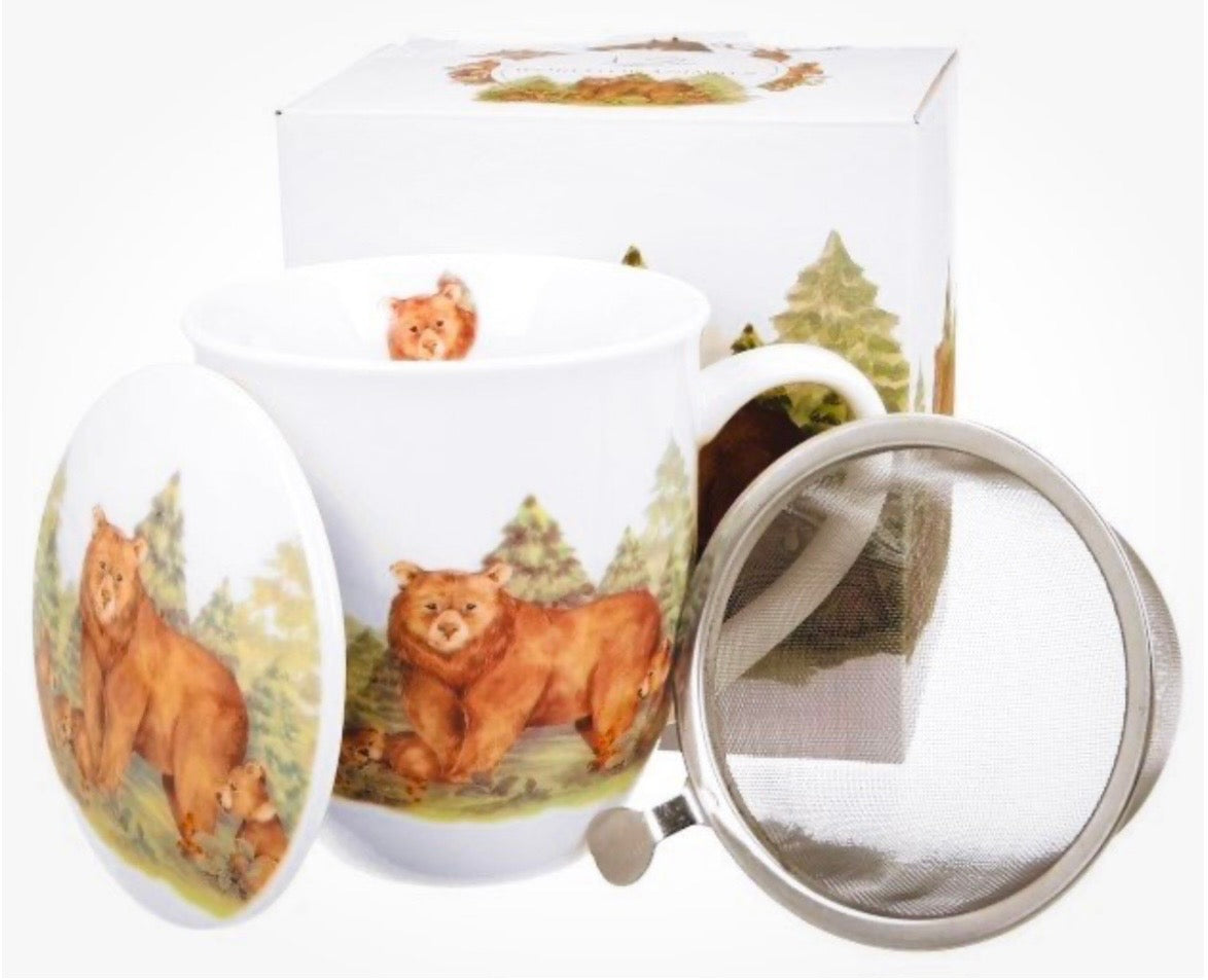 Porcelāna krūze 400 ml ar sietiņu un vāciņu