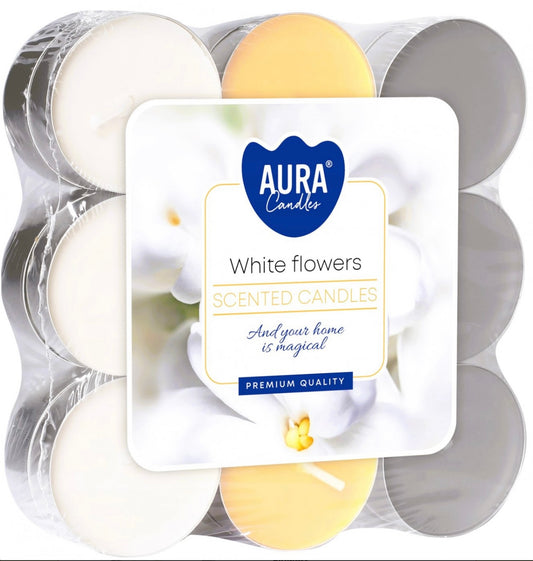 Aromātiskās tējas sveces “White flowers” 18 gab., 4 h