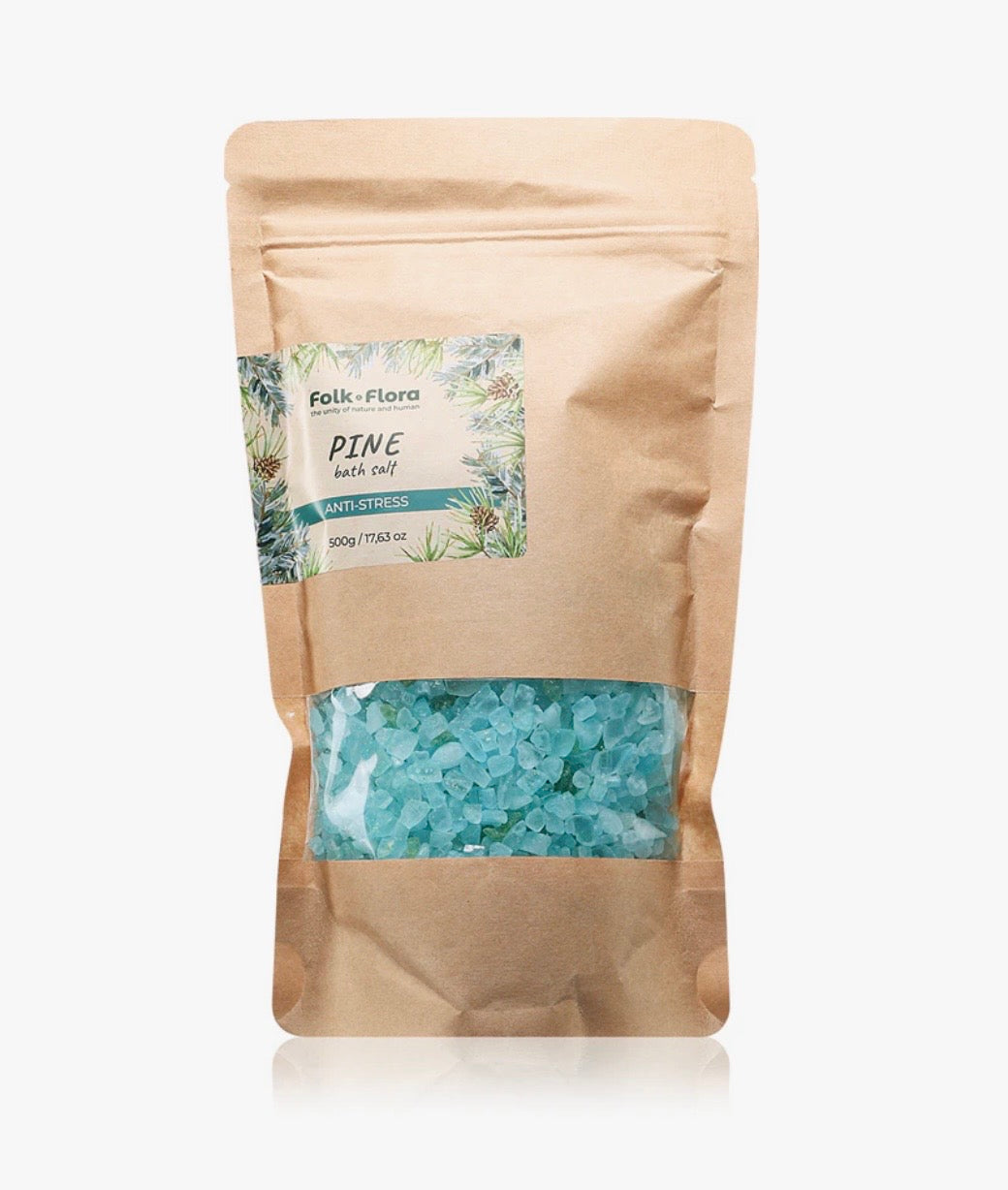 Folk Flora Priežu antistresa vannas sāls, 500 g