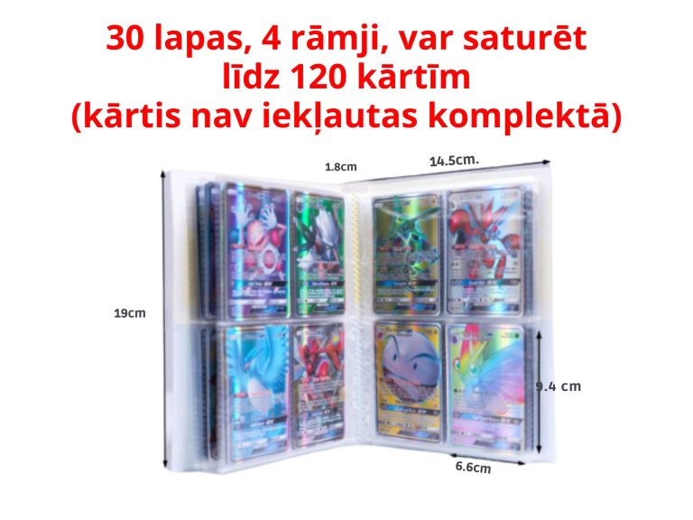 Pokemon Kāršu Albums - Vieta 120 kārtīm - Dizains 10 - Pikachu 4