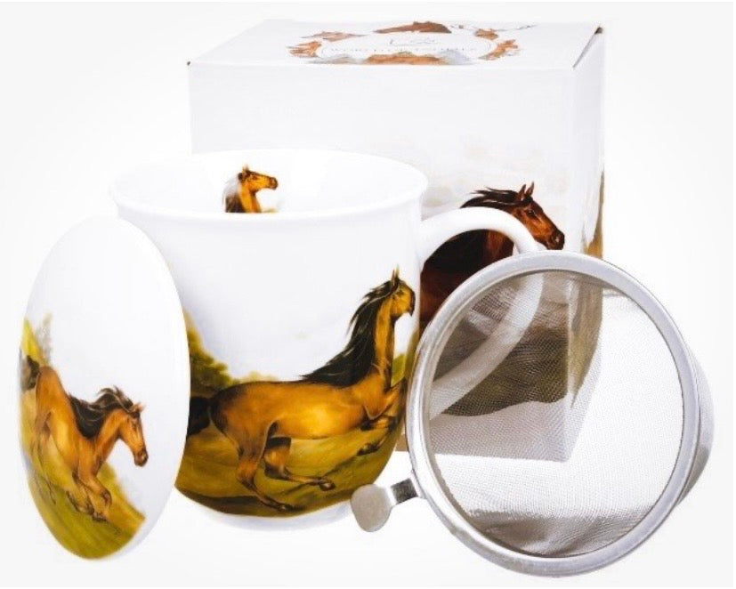 Porcelāna krūze 400 ml ar sietiņu un vāciņu