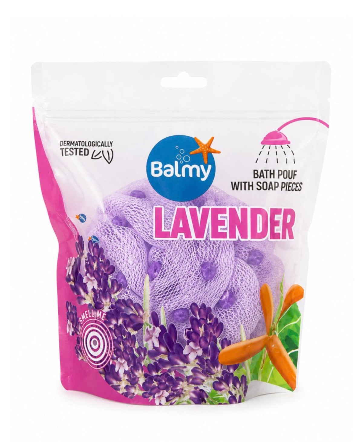 Balmy Naturel ķermeņa sūklis ar ziepju gabaliņiem – Lavanda