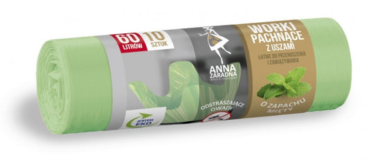 Atkritumu maisi 60 L, 10 gab., ar piparmētras aromātu
