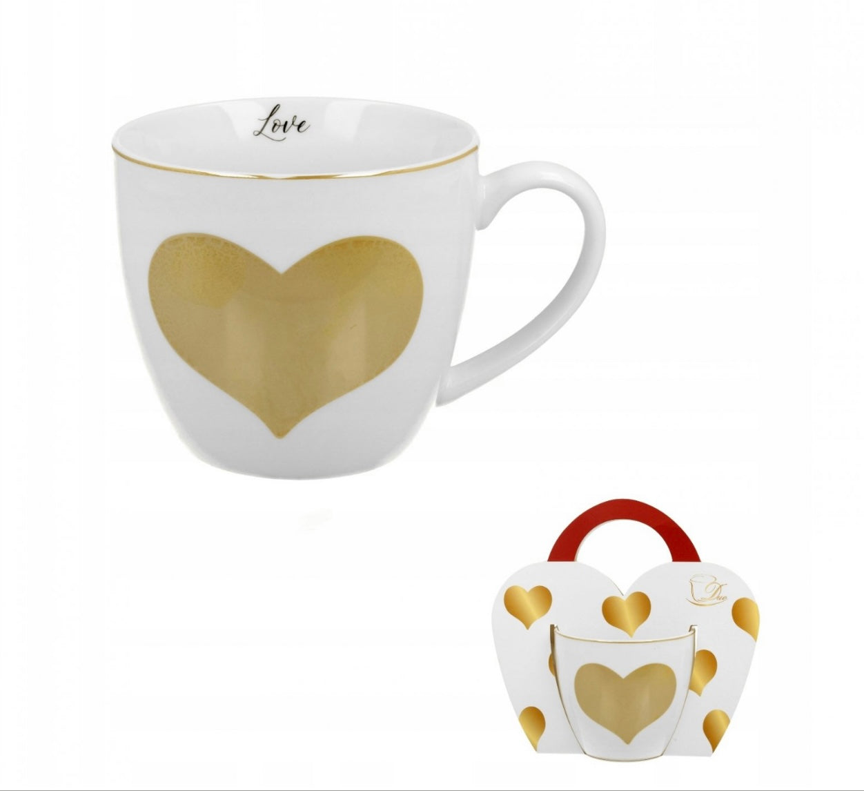 Krūze Zelta liela sirds- Valentīndienas dāvana, 460 ml