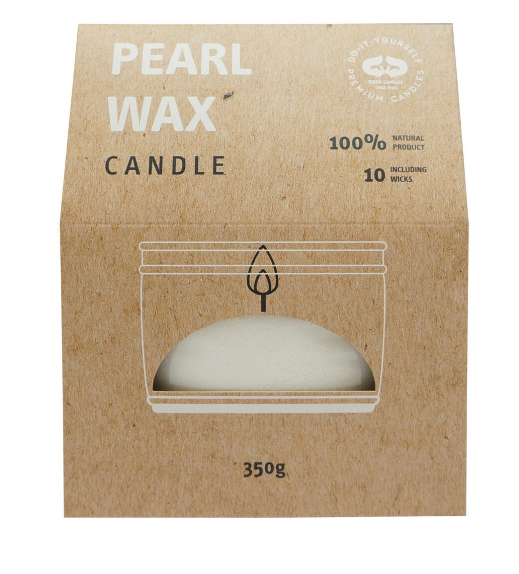 Pērļu vaska beramā svece “Pearl Wax” – balta | Diana Sveces