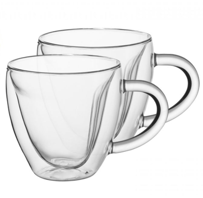 Dubultstikla termokrūzes 250 ml, 2 gab – ideālas karstiem un aukstiem dzērieniem