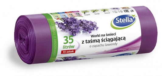 Atkritumu maisi 35 L, 15 gab., ar lavandas aromātu