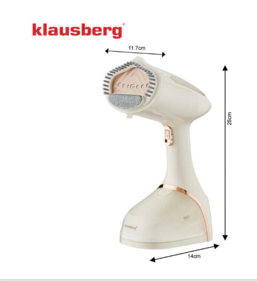 Klausberg tvaika gludeklis 1500 W, bēšs