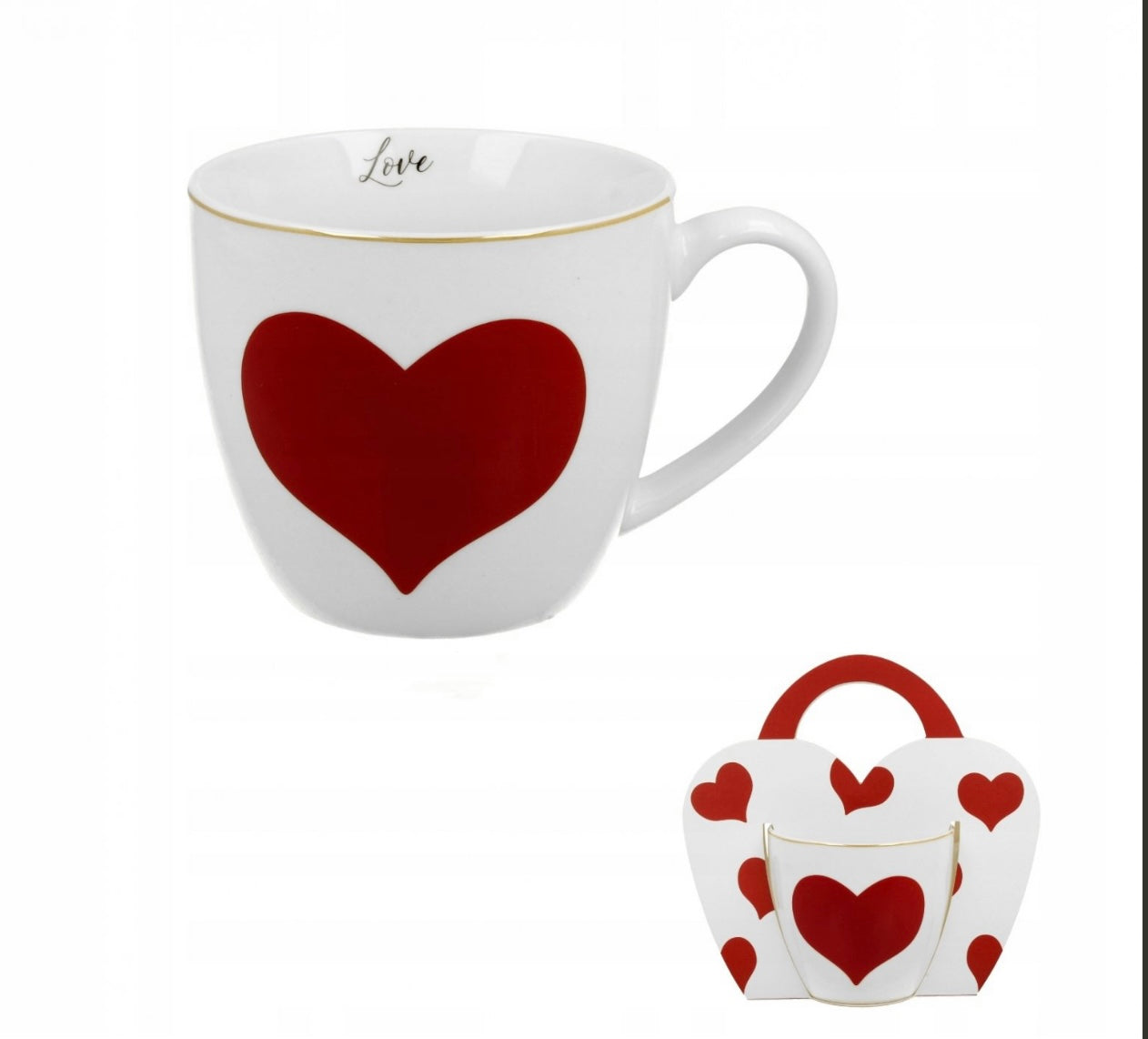 Krūze Sarkana liela sirds- Valentīndienas dāvana 460 ml