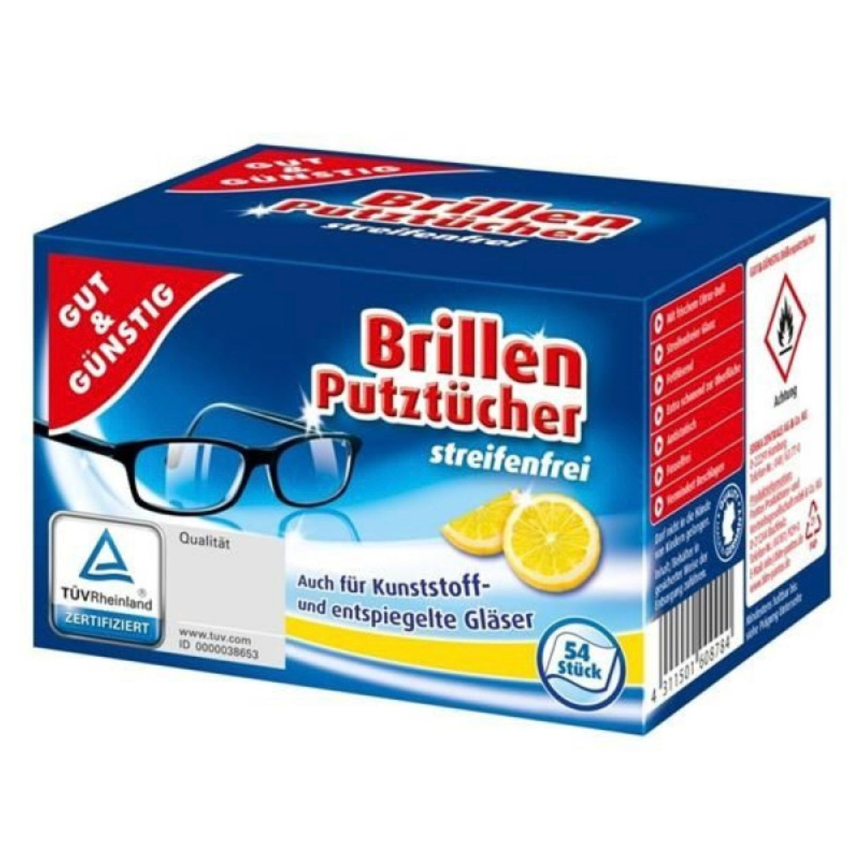 Briļļu tīrīšanas mitrās salvetes 52 gab. Optikas un ekrānu kopšanai