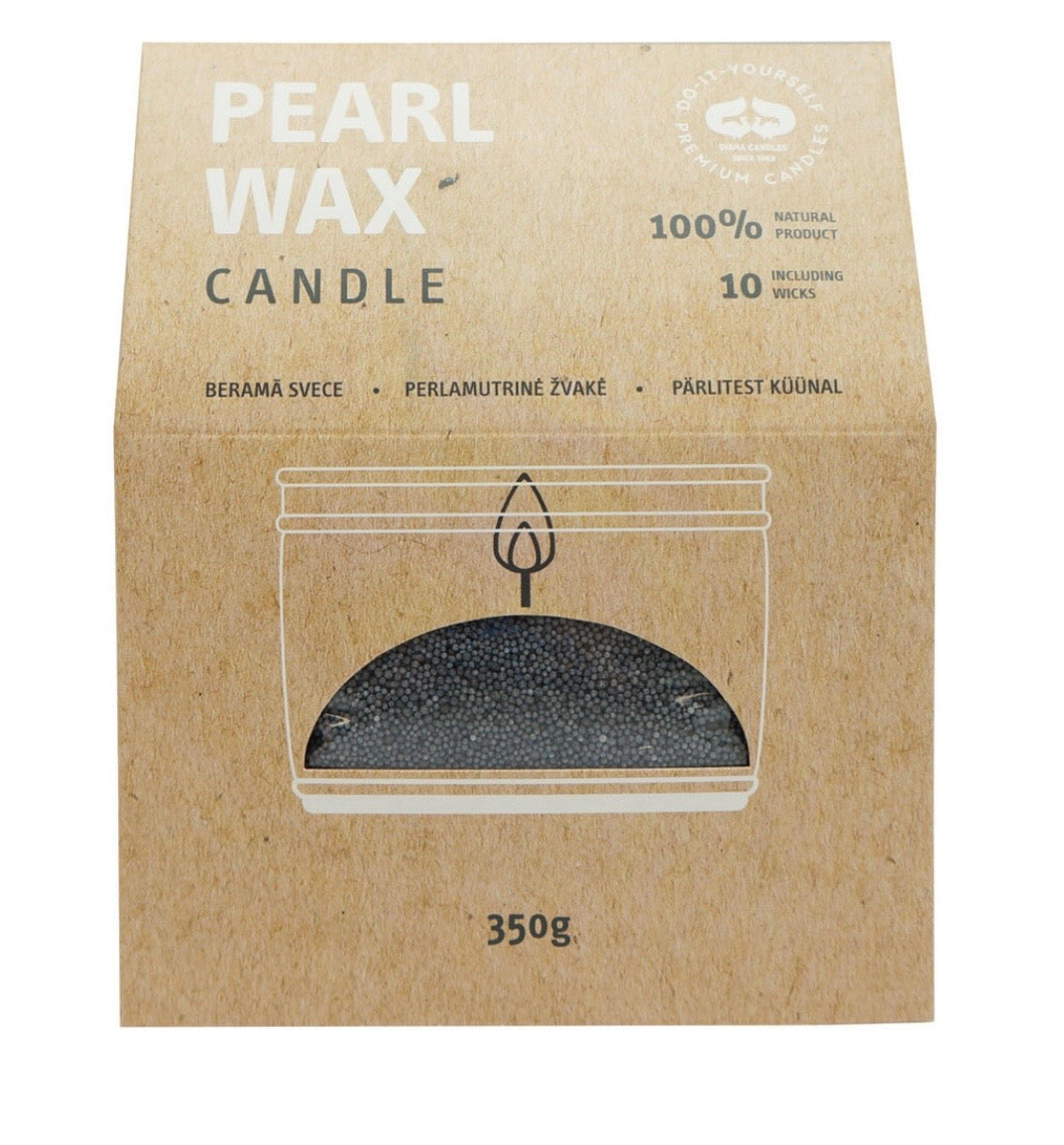 Pērļu vaska beramā svece “Pearl Wax” – melna | Diana Sveces
