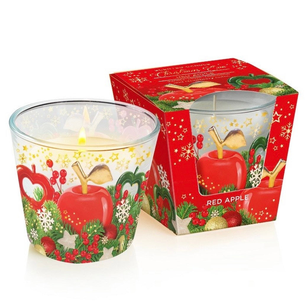 Aromātiskā svece stikla traukā – Ziemassvētku aromāti, 115 g