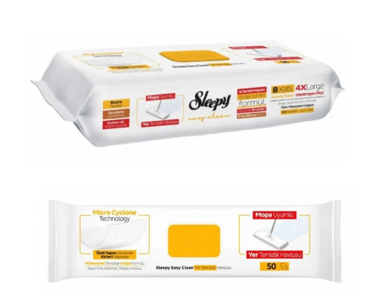 Sleepy Easy Clean mitrās grīdas tīrīšanas salvetes, 50 gab