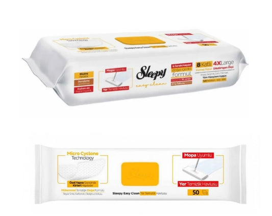 Sleepy Easy Clean mitrās grīdas tīrīšanas salvetes, 50 gab
