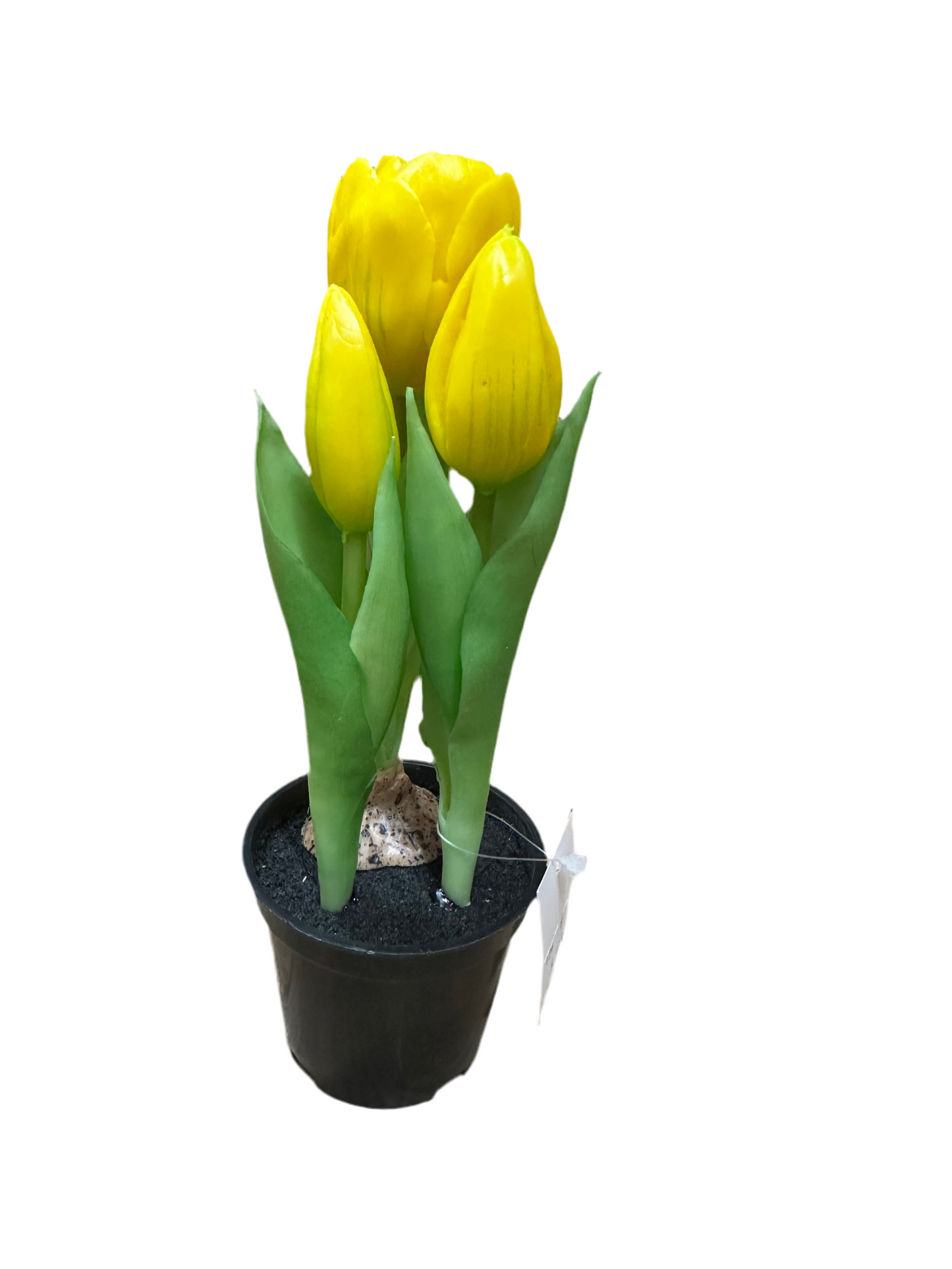 Mākslīgie ziedi- tulpes podiņā, dzeltenas, augstums 24 cm