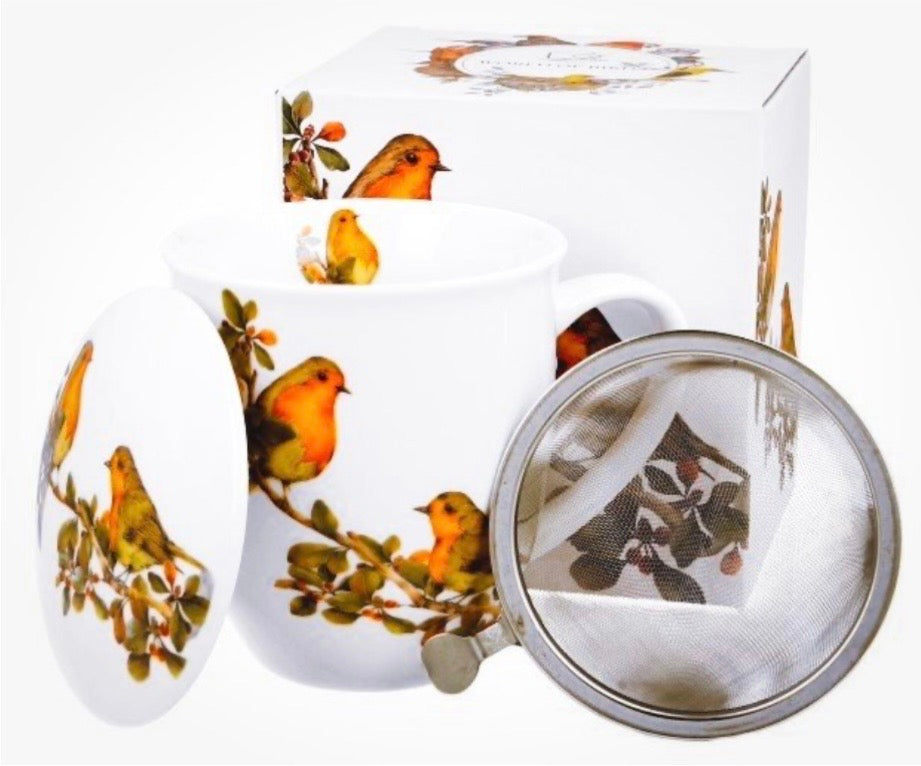 Porcelāna krūze 400 ml ar sietiņu un vāciņu