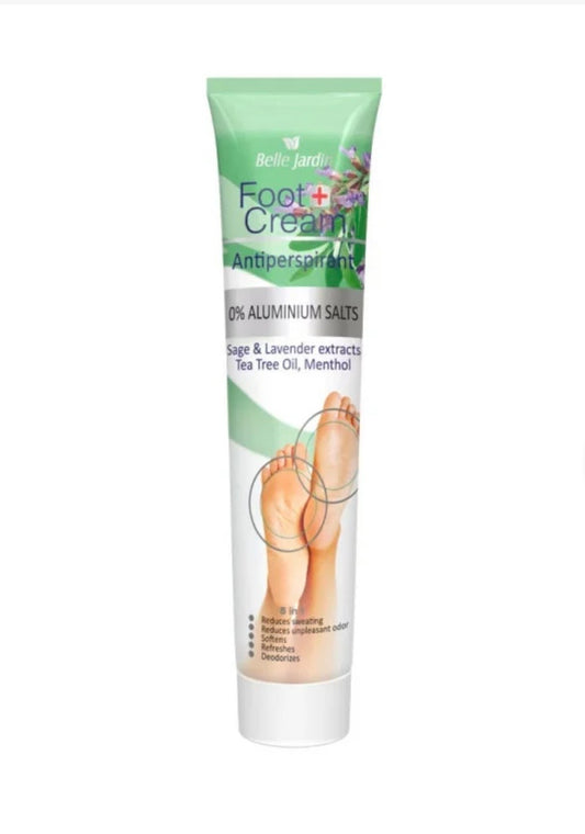 Belle Jardin kāju krēms pret svīšanu ar salvijas un lavandas ekstraktu, 125 ml