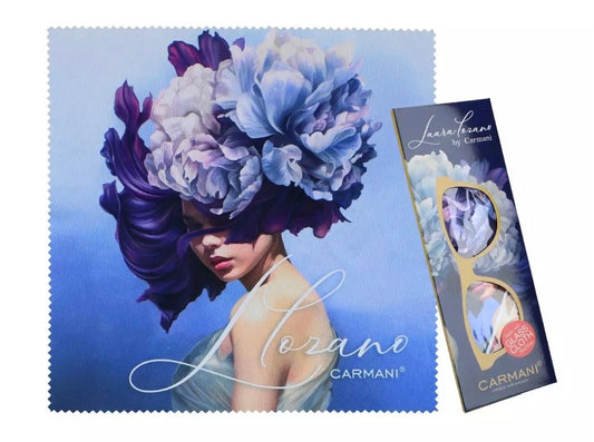 Lupatiņa 20x20cm briļļu tīrīšanai Dāmas ziedu simfonija