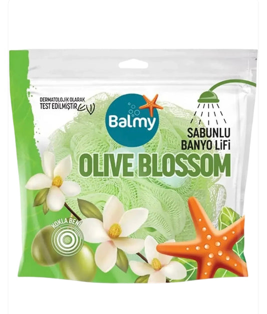 Balmy Naturel ķermeņa sūklis ar ziepju gabaliņiem – Olīve