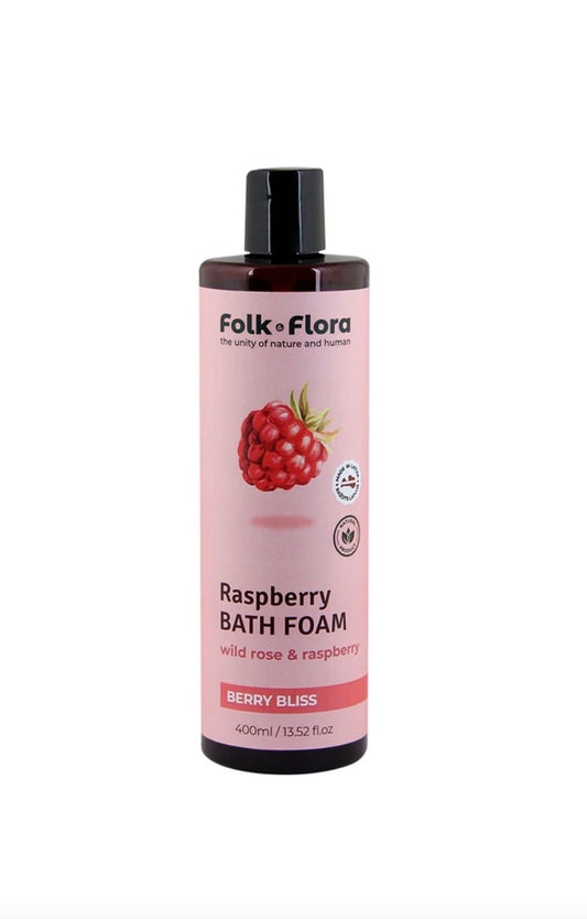 Folk Flora Mežrozītes un avenes vannas putas “Ogu svētlaime”, 400 ml