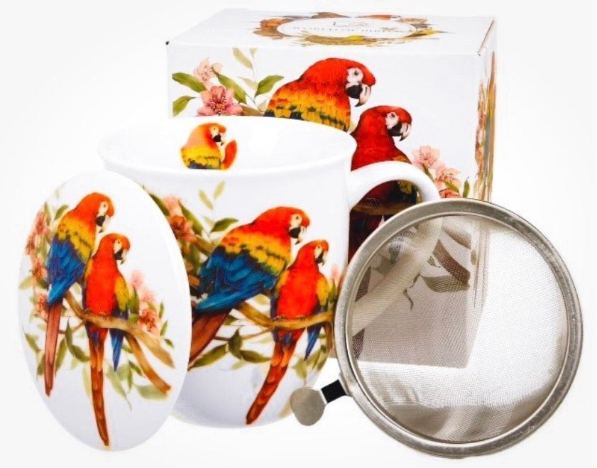 Porcelāna krūze 400 ml ar sietiņu un vāciņu