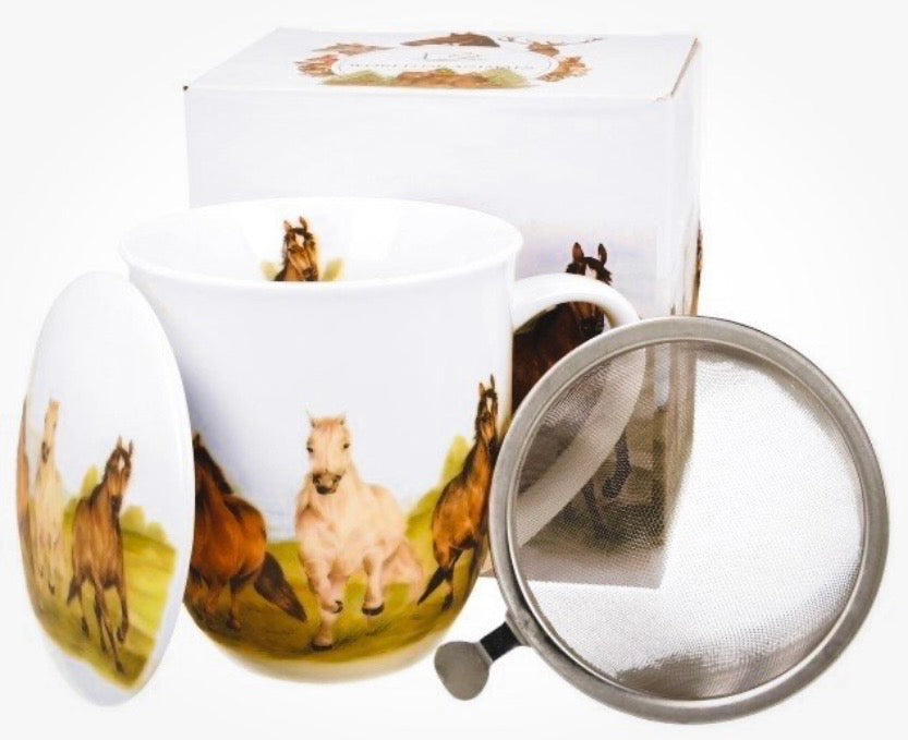 Porcelāna krūze 400 ml ar sietiņu un vāciņu