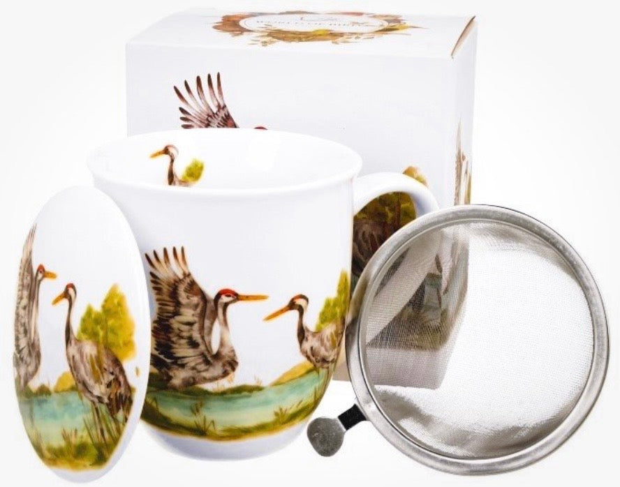 Porcelāna krūze 400 ml ar sietiņu un vāciņu