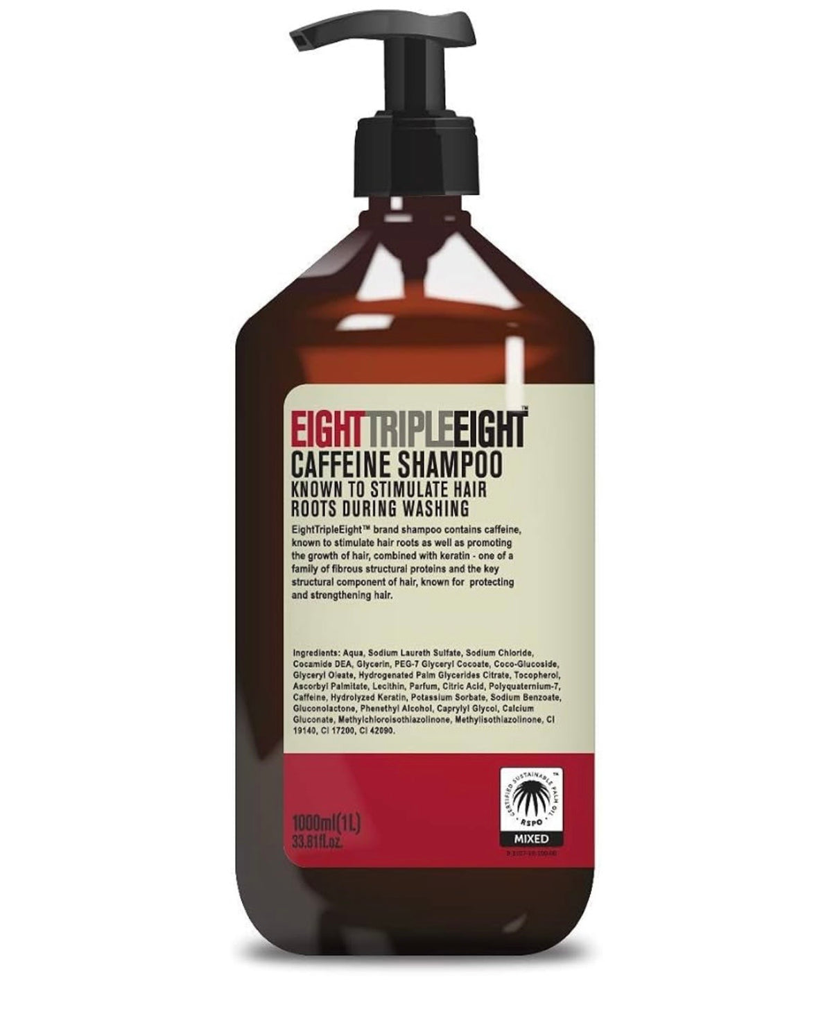 Eight Triple Eight šampūns ar kofeīnu matu sakņu stimulēšanai, 1 L