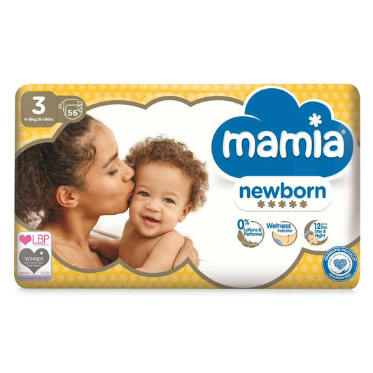 Mamia Newborn autiņbiksītes 3. izmērs 4-9kg 56gb Iepakojumā