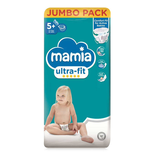 Mamia Ultra Fit autiņbiksītes 5+. izmērs 12-17kg 64gb Iepakojumā Jumbo Pack