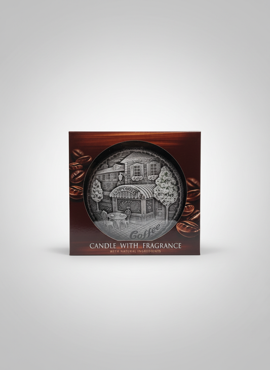 Coffee candle with neutral background