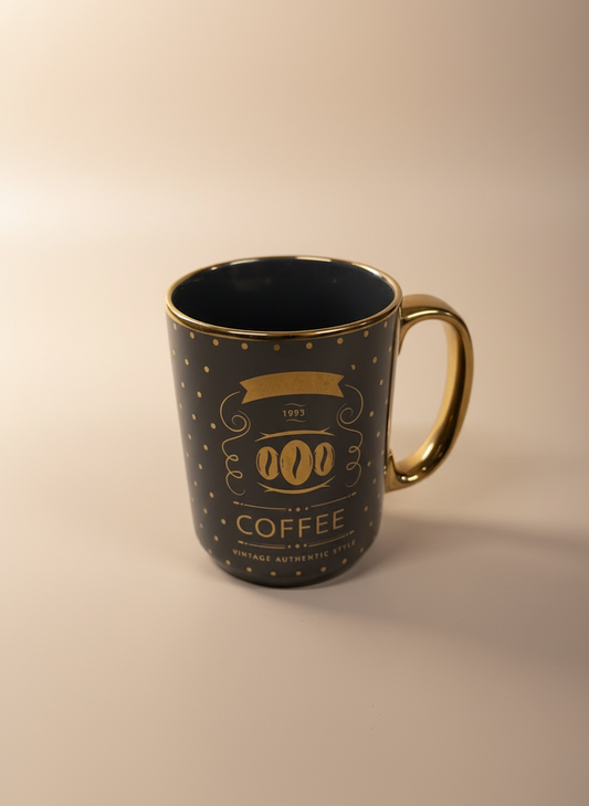 Coffee mug with warm neutral background