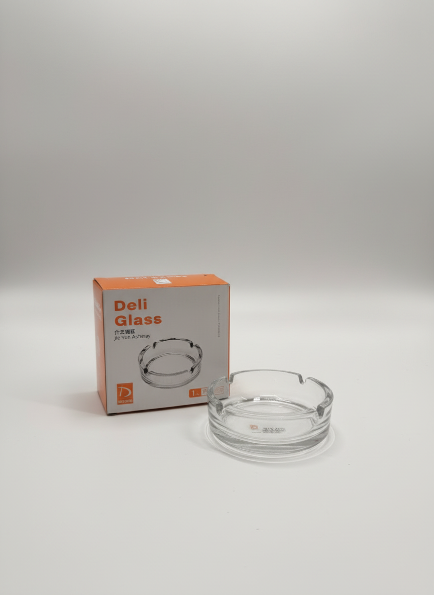 Deli Glass ashtray with neutral background