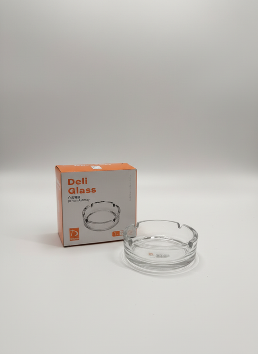 Deli Glass ashtray with neutral background