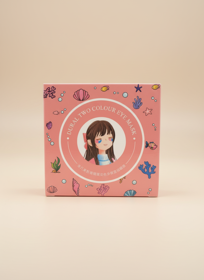 Dual Two Colour Eye Mask box on neutral background