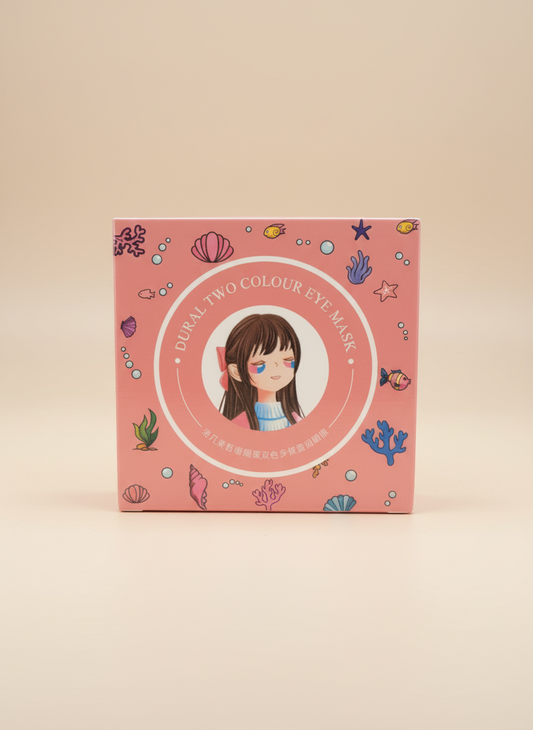 Dual Two Colour Eye Mask box on neutral background