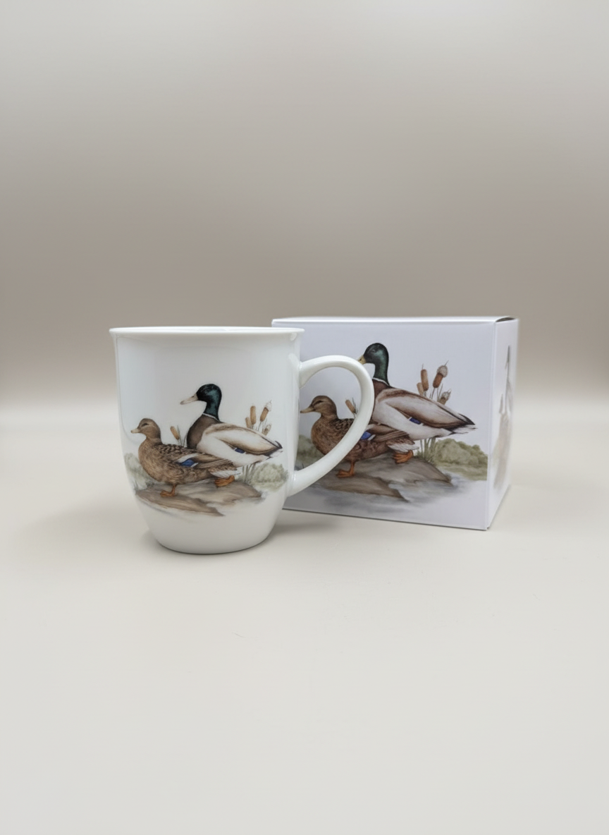 Duck mug with neutral background