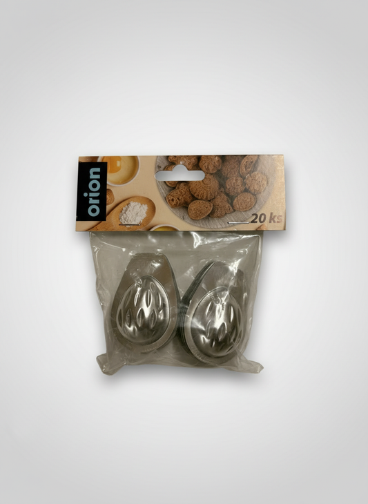 Egg-shaped cookie cutters with neutral background