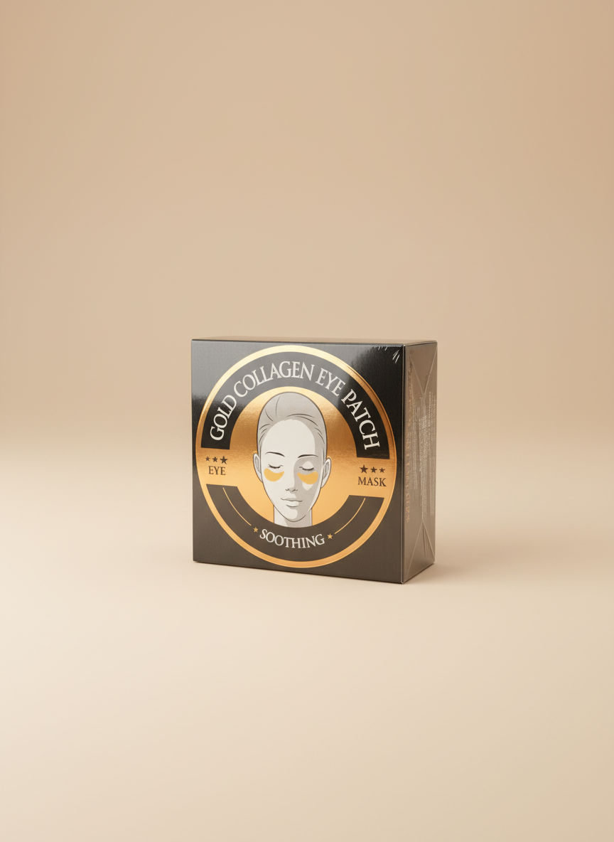Gold Collagen Eye Patch on neutral background