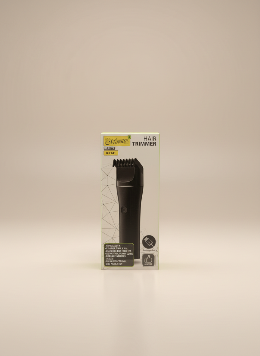 Hair trimmer with neutral background