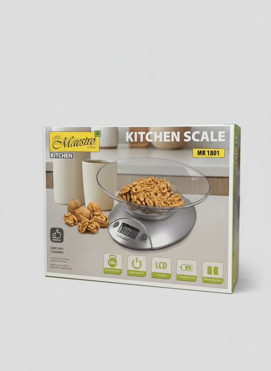 Kitchen scale with neutral background