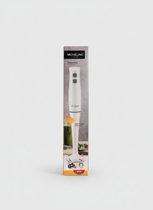 Michelino hand blender with neutral background