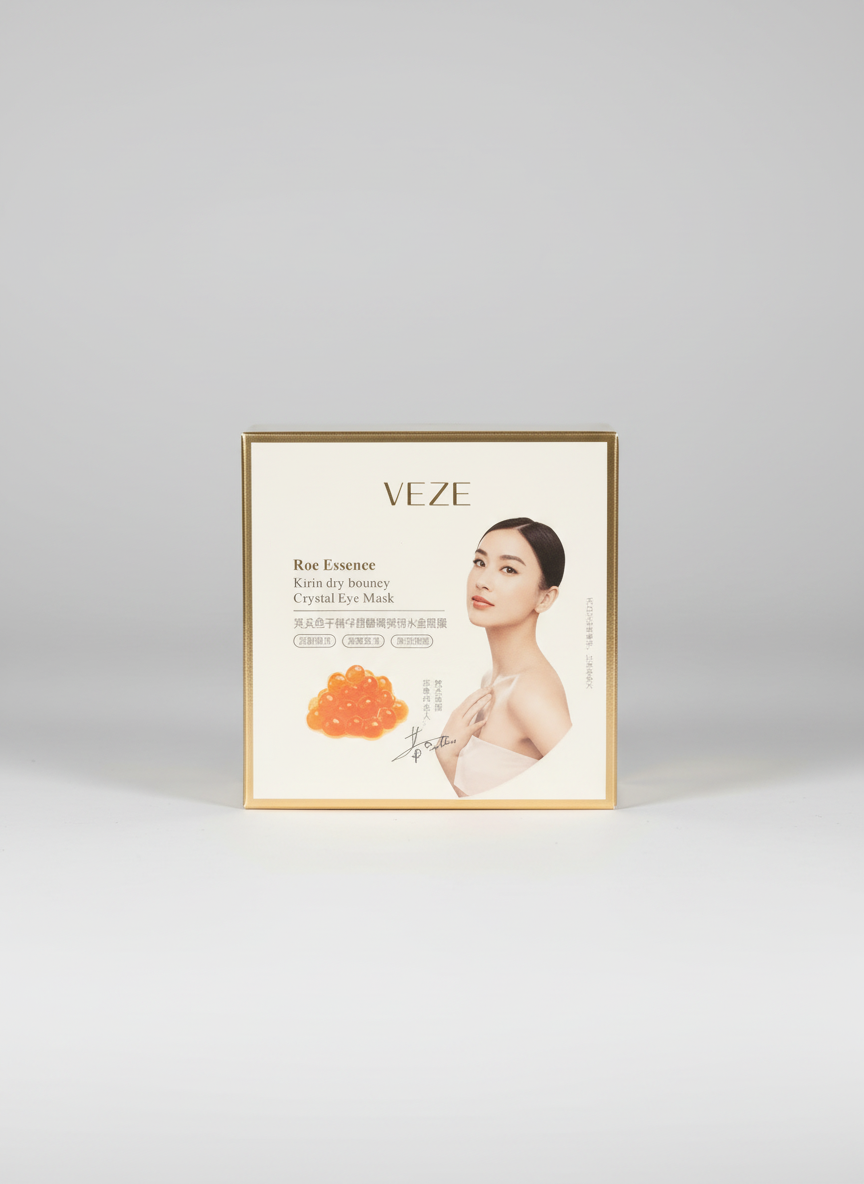 VEZE eye mask box on neutral background