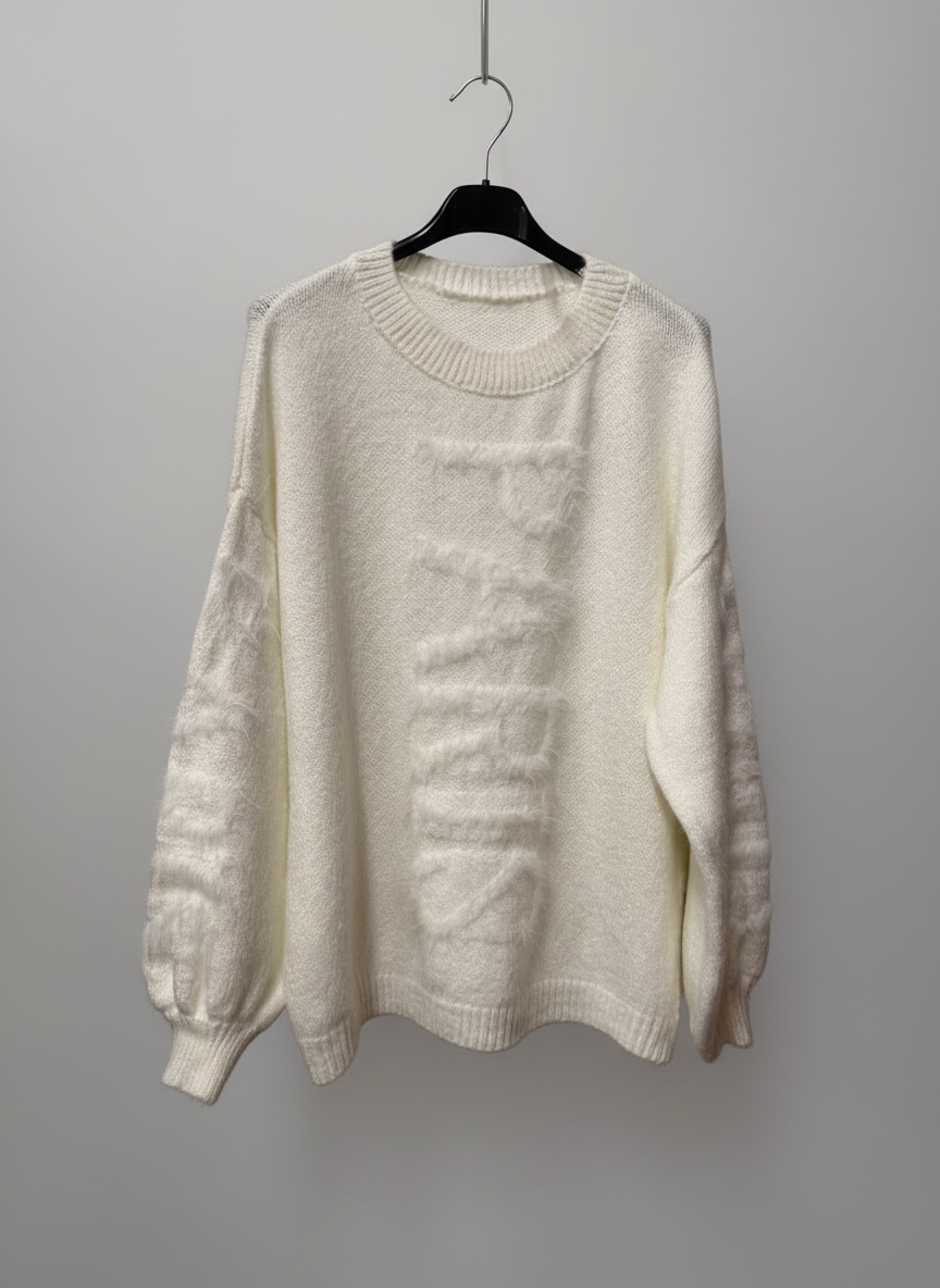White PARIS sweater with neutral background