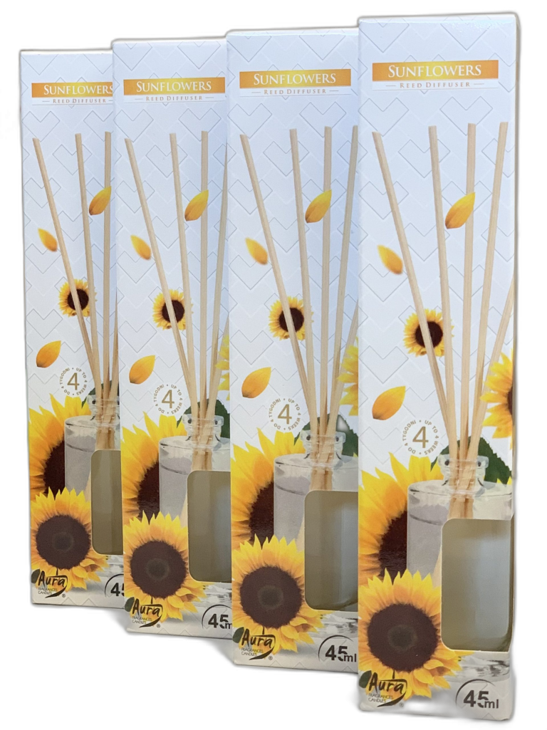 Aromātiskie kociņi – Aura – Sunflowers Reed Diffuser