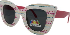 Bērnu saulesbrilles - Cat Eye - Polarizētas - 40-20-120 - Balta