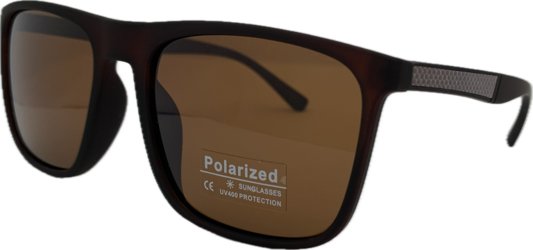 Vīriešu saulesbrilles – Square – UV 400 – Cat.3 –  Polarizētas – 56 – 18 – 139 – Brūna