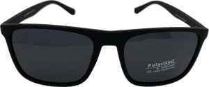 Vīriešu saulesbrilles - Square - UV 400 - Cat.3 -  Polarizētas - 56 - 18 - 139 - Melna matēta