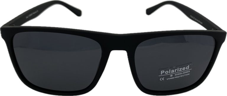 Vīriešu saulesbrilles – Square – UV 400 – Cat.3 –  Polarizētas – 56 – 18 – 139 – Melna matēta