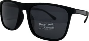 Vīriešu saulesbrilles - Square - UV 400 - Cat.3 -  Polarizētas - 56 - 18 - 139 - Melna matēta